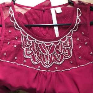 Large beaded dressy tank top